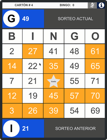 Opciones de tarjetas de bingo electrónicas