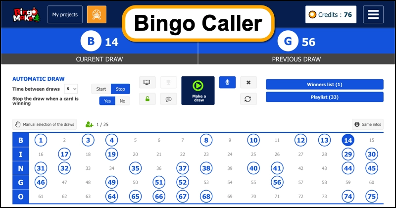 Bingo Caller interactiv